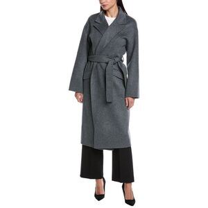 Theory Womens Wool & Cashmere-Blend Coat, Gray